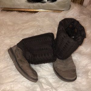 UGG knit dark brown boots